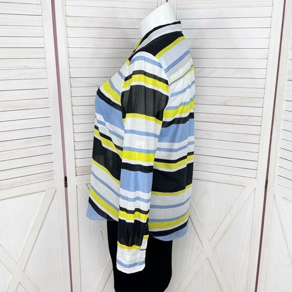 Ann Taylor Striped Long Sleeve Button Up Shirt Multicolor XL - Picture 2 of 10
